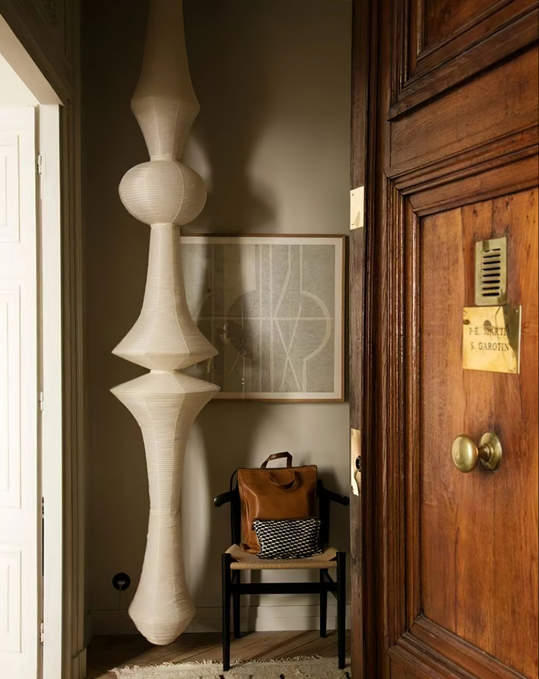 Tsuraya Tall Washi Paper Pendant Light