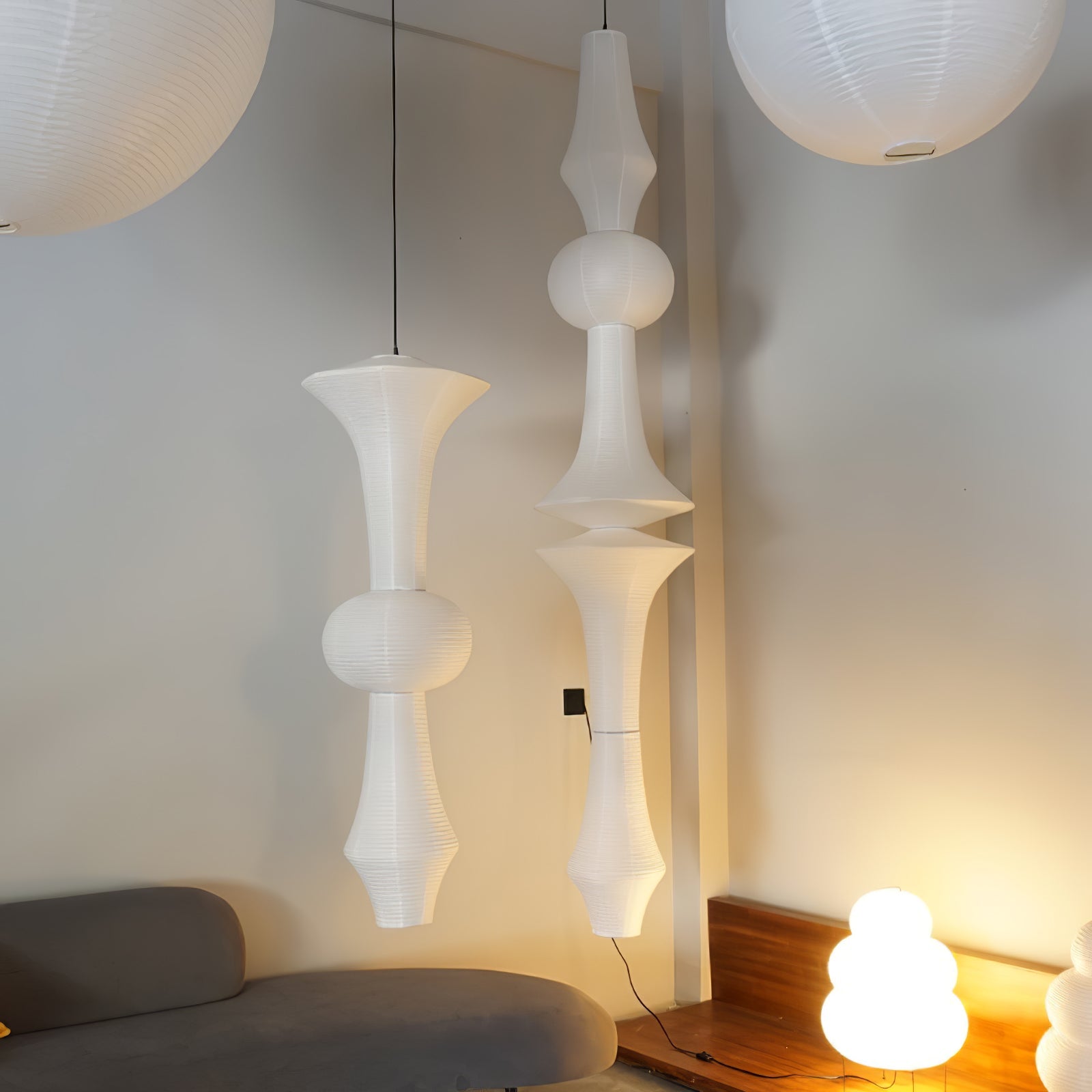 Tsuraya Tall Washi Paper Pendant Light