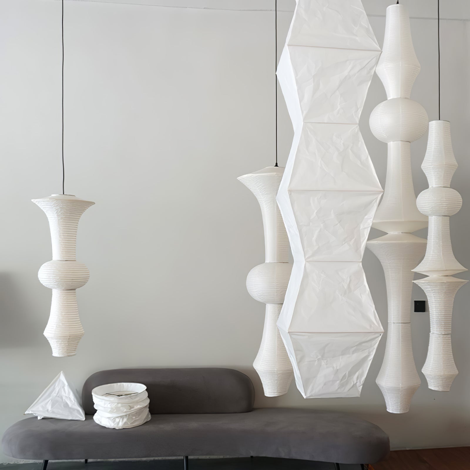 Tsuraya Tall Washi Paper Pendant Light