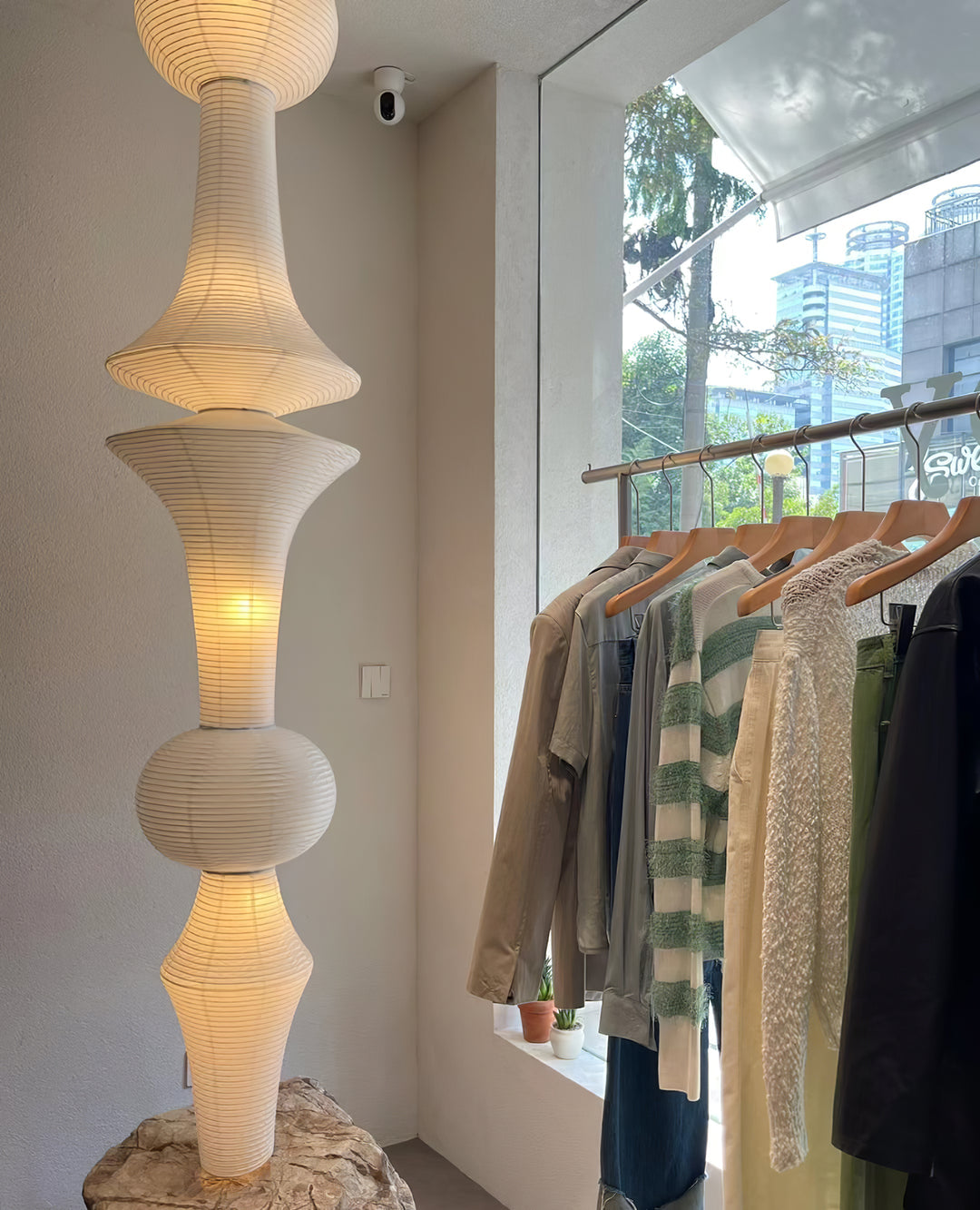 Tsuraya Tall Washi Paper Pendant Light