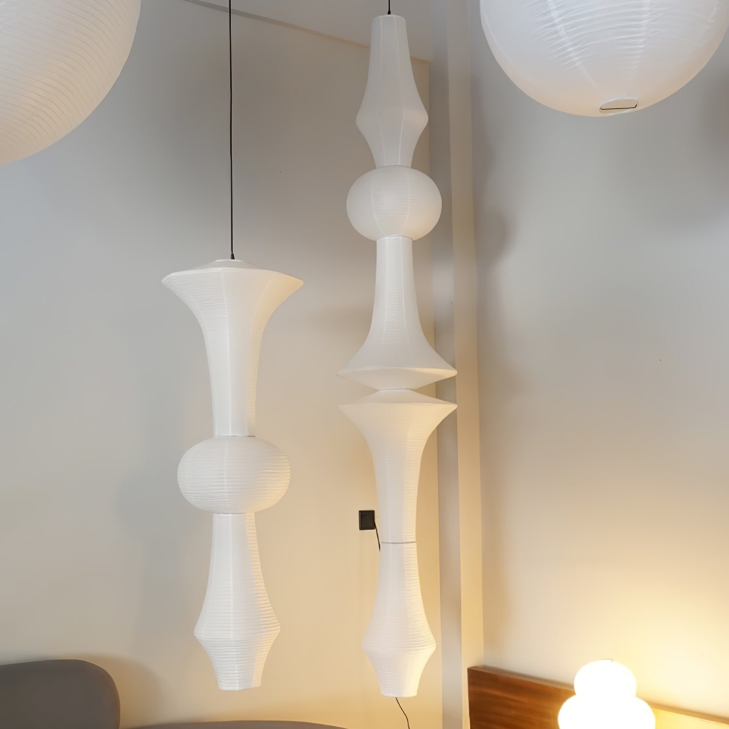 Tsuraya Tall Washi Paper Pendant Light