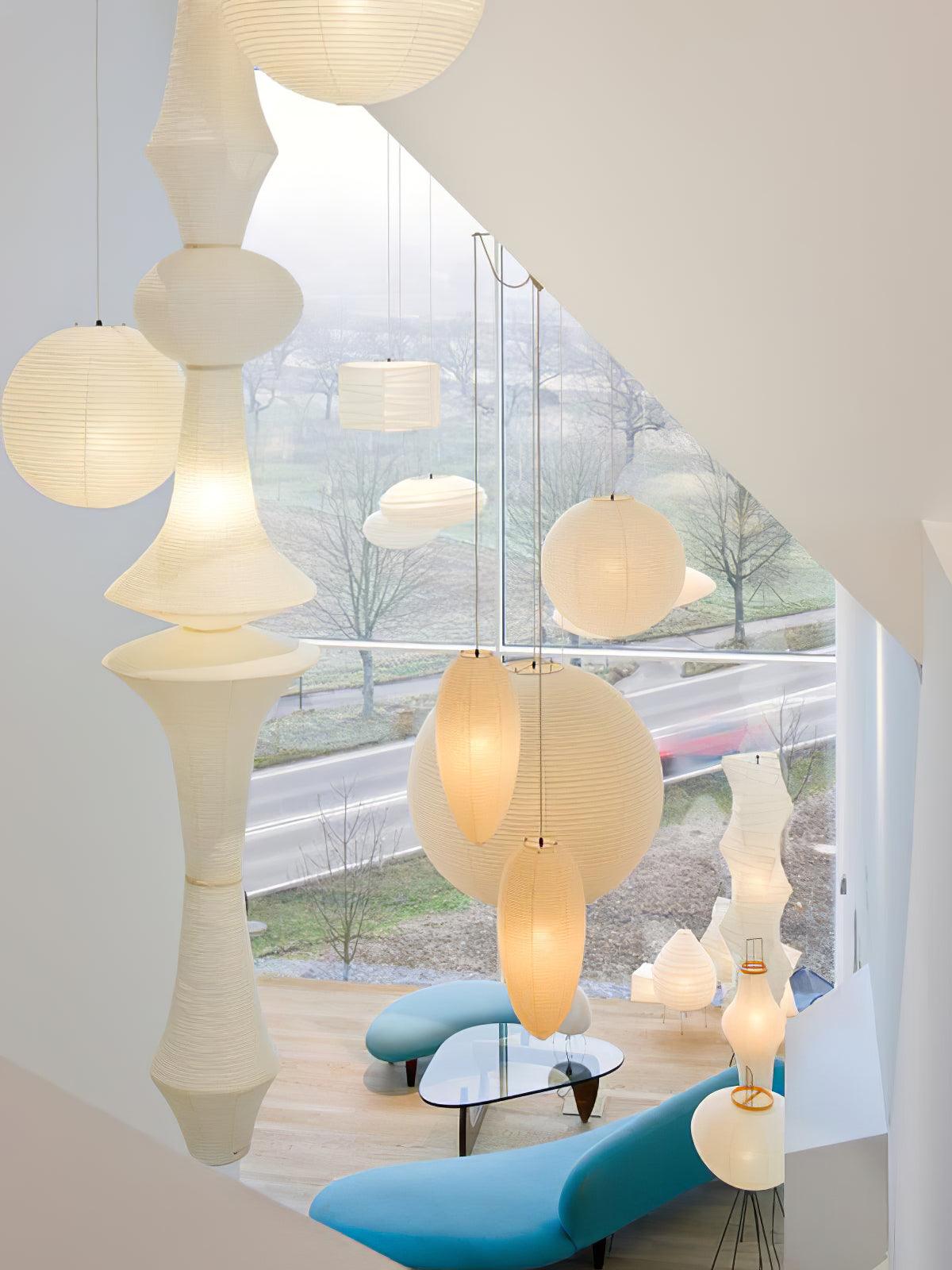 Tsuraya Tall Washi Paper Pendant Light