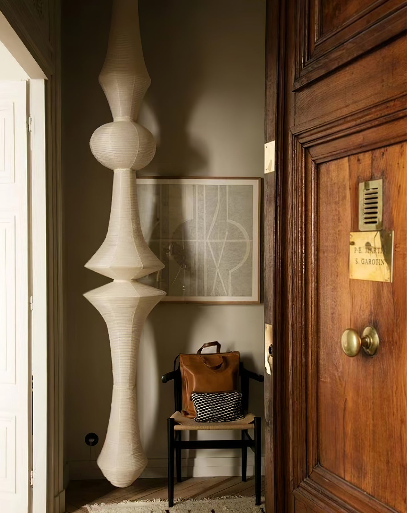 Tsuraya Tall Washi Paper Pendant Light