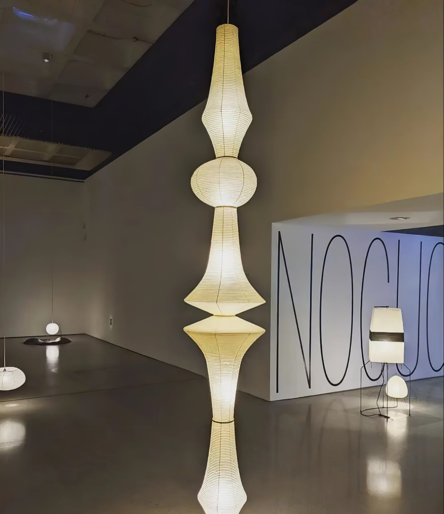 Tsuraya Tall Washi Paper Pendant Light
