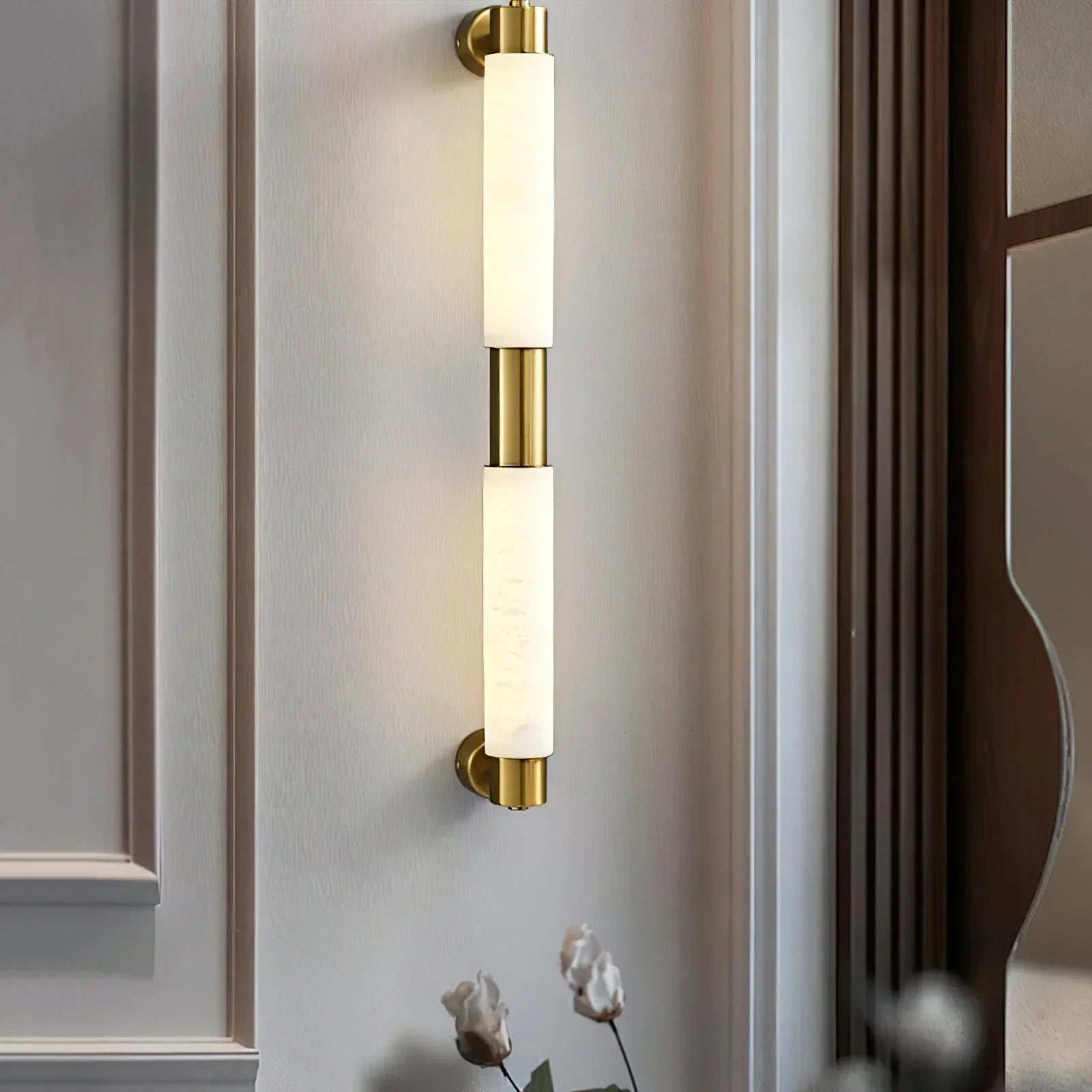 Tube Alabaster Wall Sconce