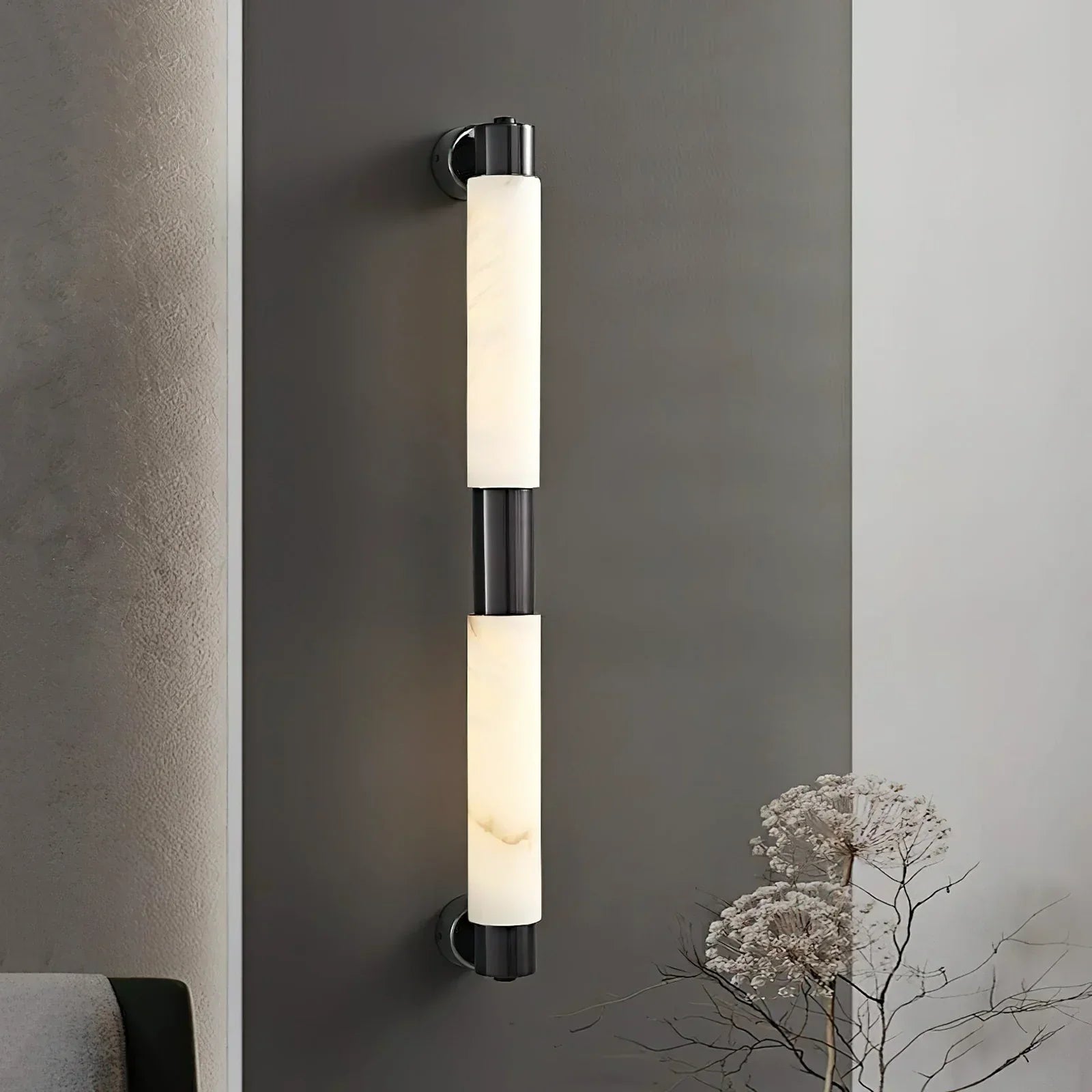 Tube Alabaster Wall Sconce