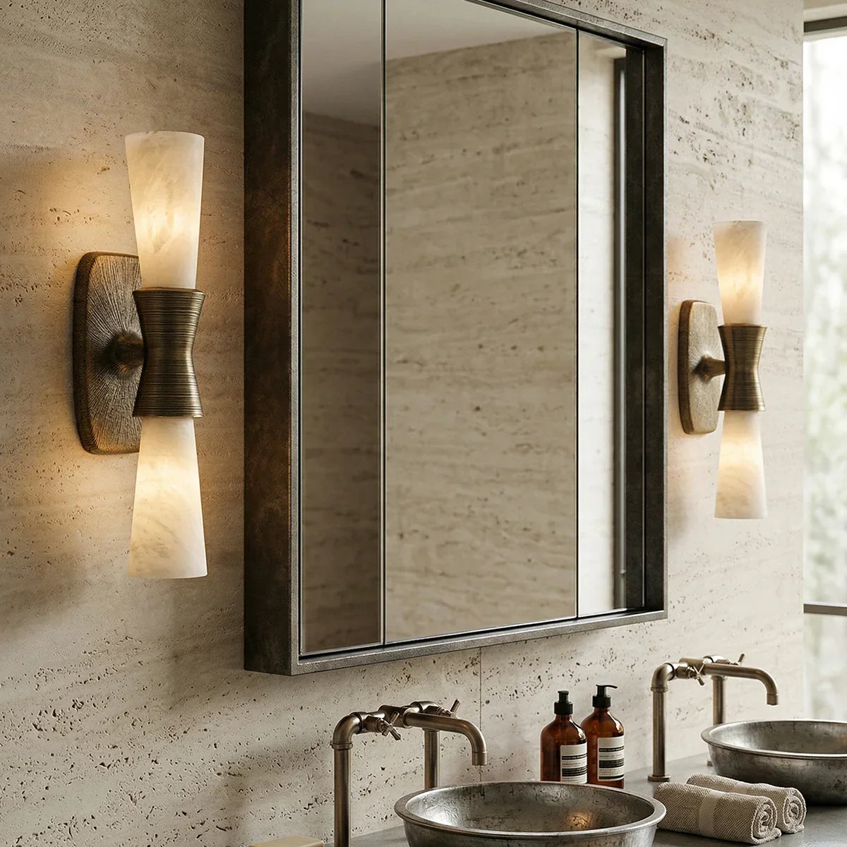Twist Tapered Alabaster Wall Sconce