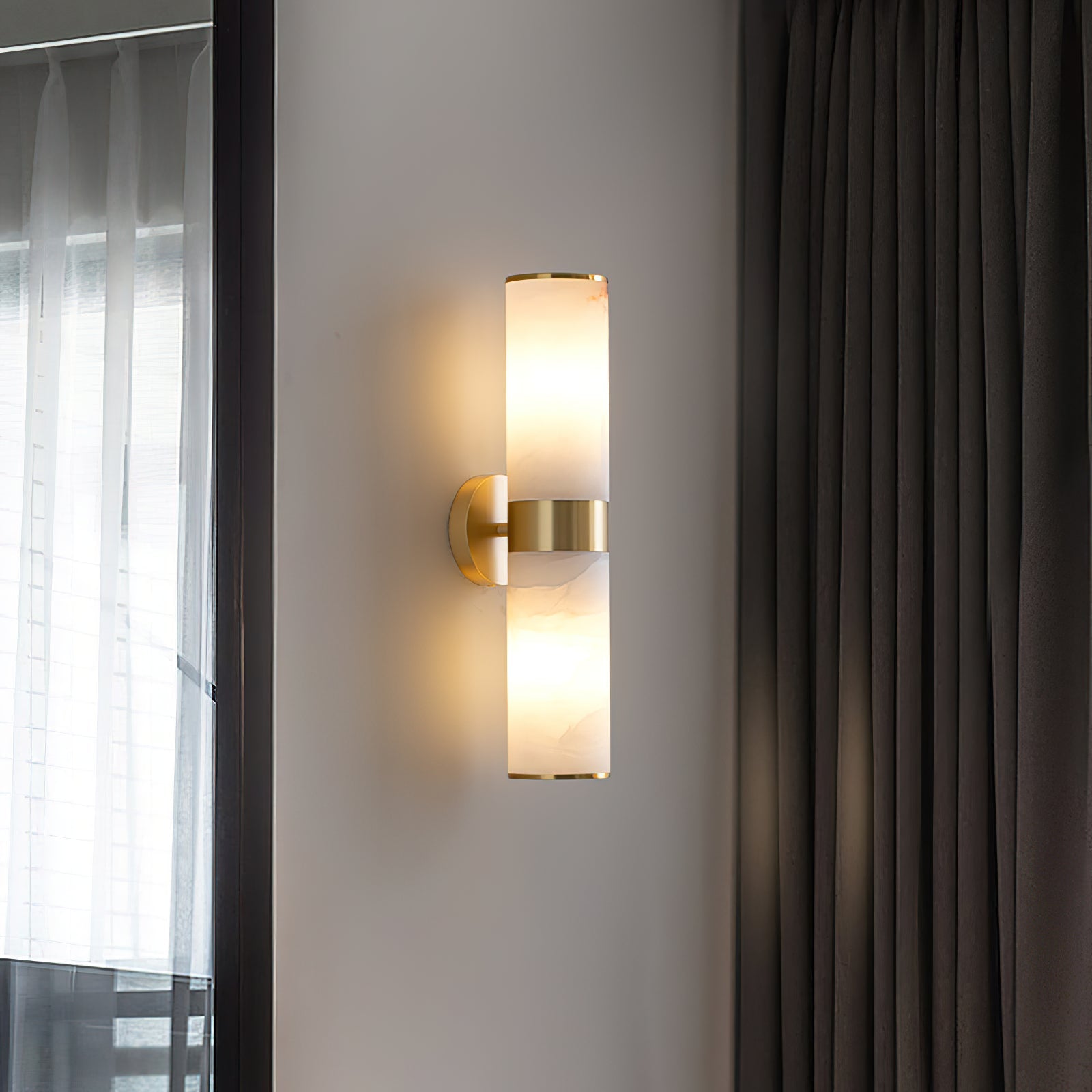 Varelle Twin Alabaster Wall Sconce