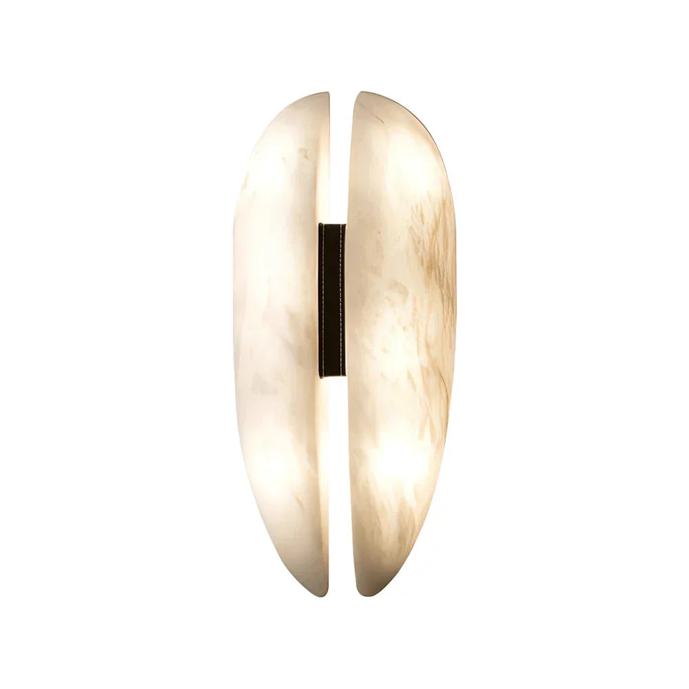 Velora Alabaster Leather Veil Sconce