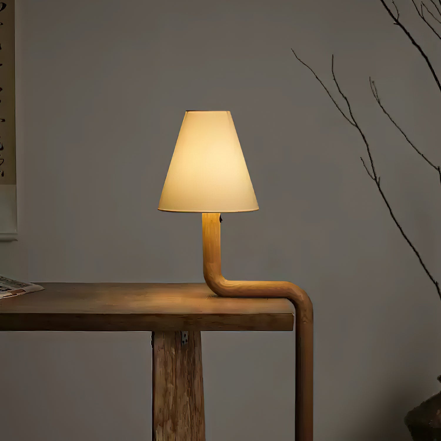 Velora Sculptural Bentwood Table Lamp