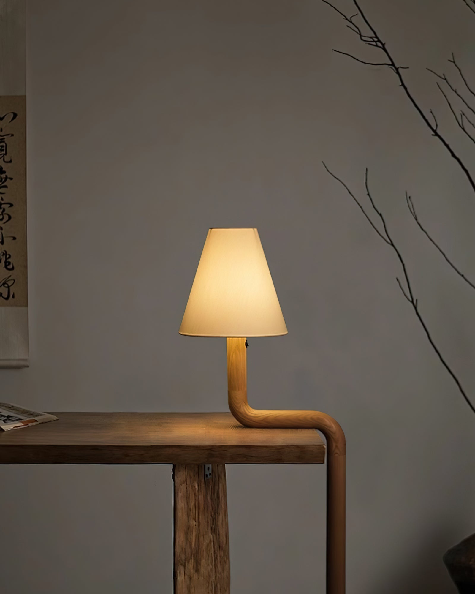 Velora Sculptural Bentwood Table Lamp