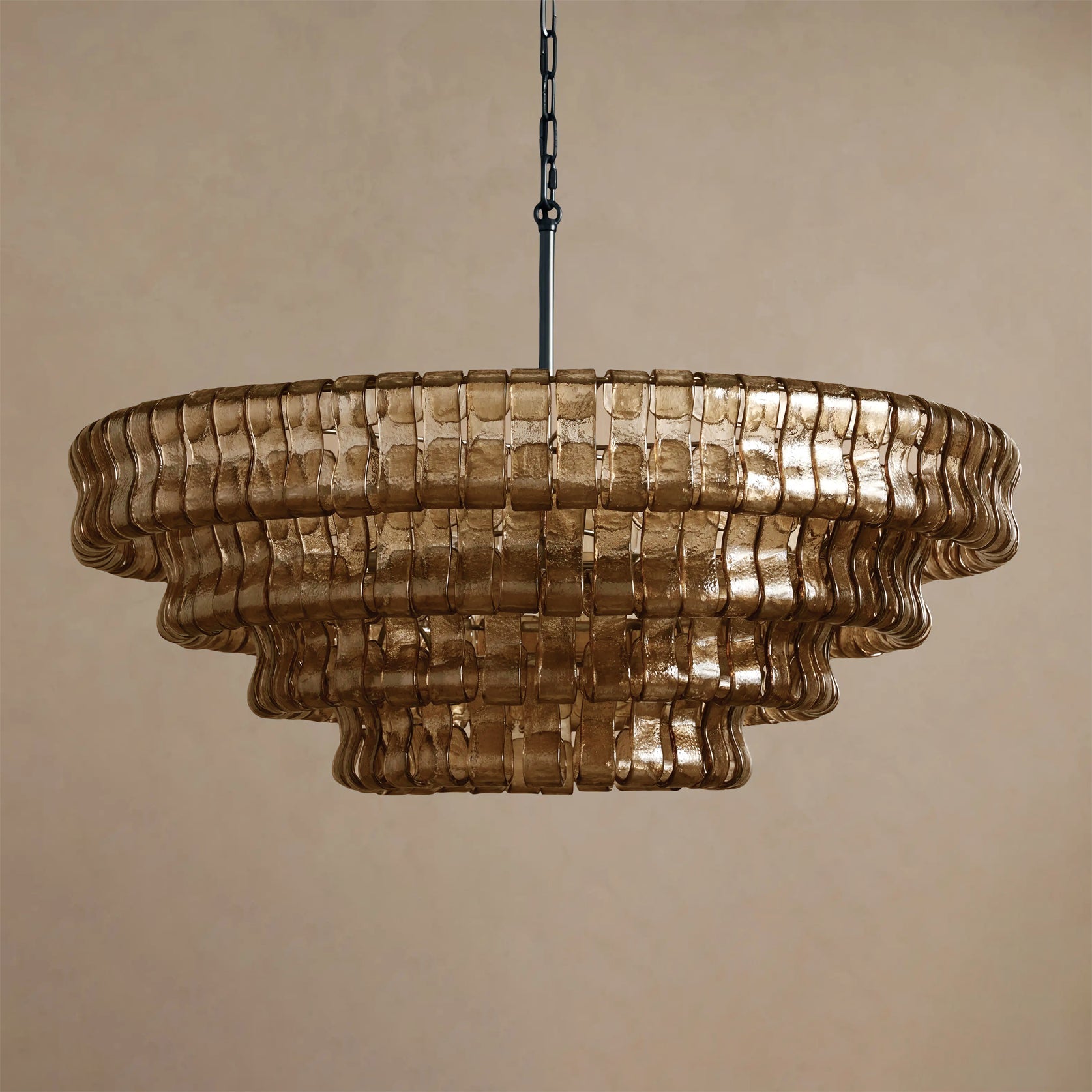 Ghiaccio Layered Glass Chandelier