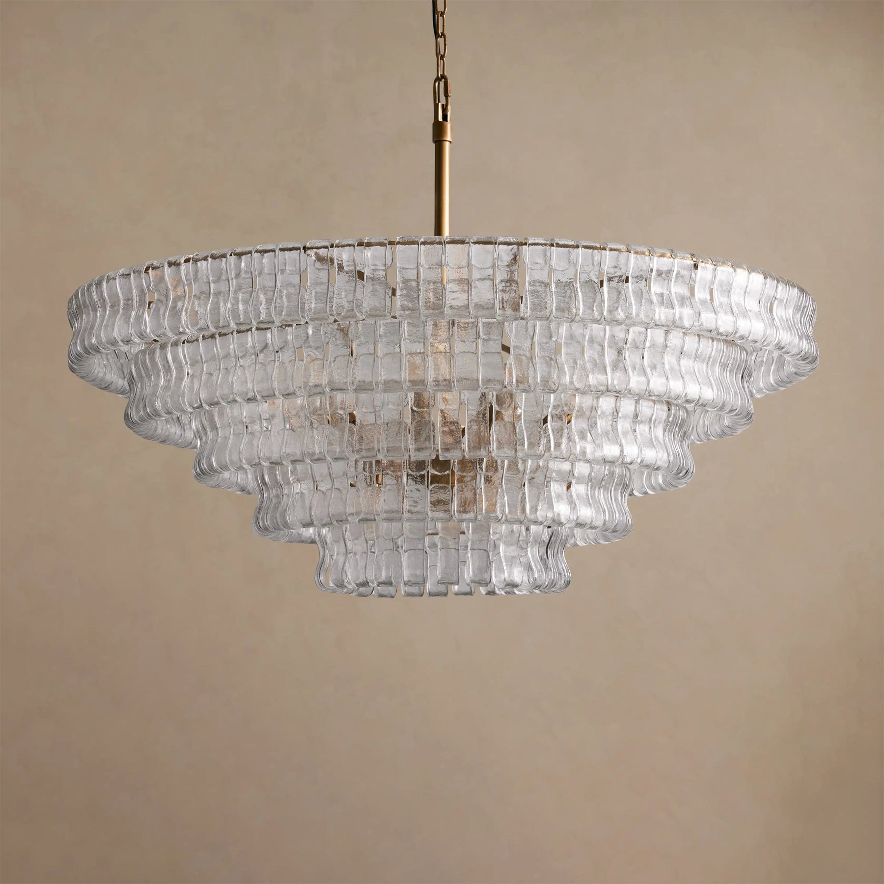 Ghiaccio Layered Glass Chandelier