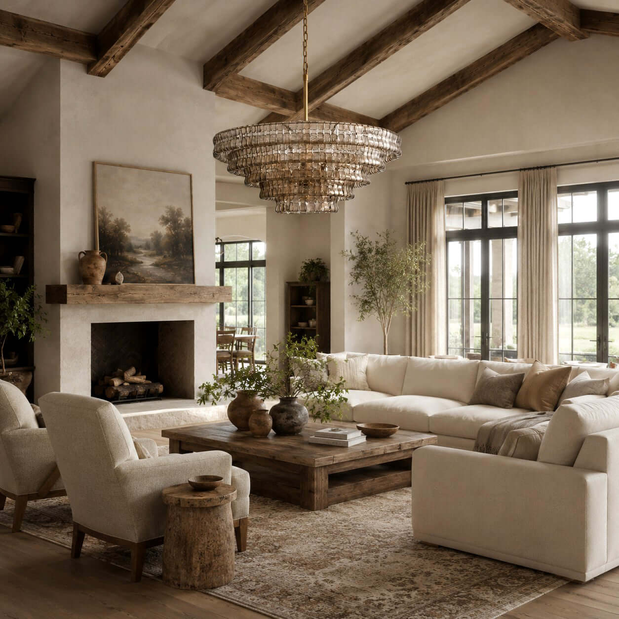 Ghiaccio Layered Glass Chandelier