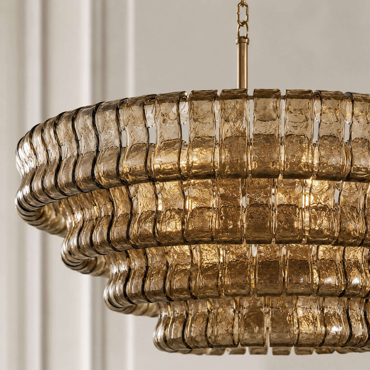 Ghiaccio Layered Glass Chandelier
