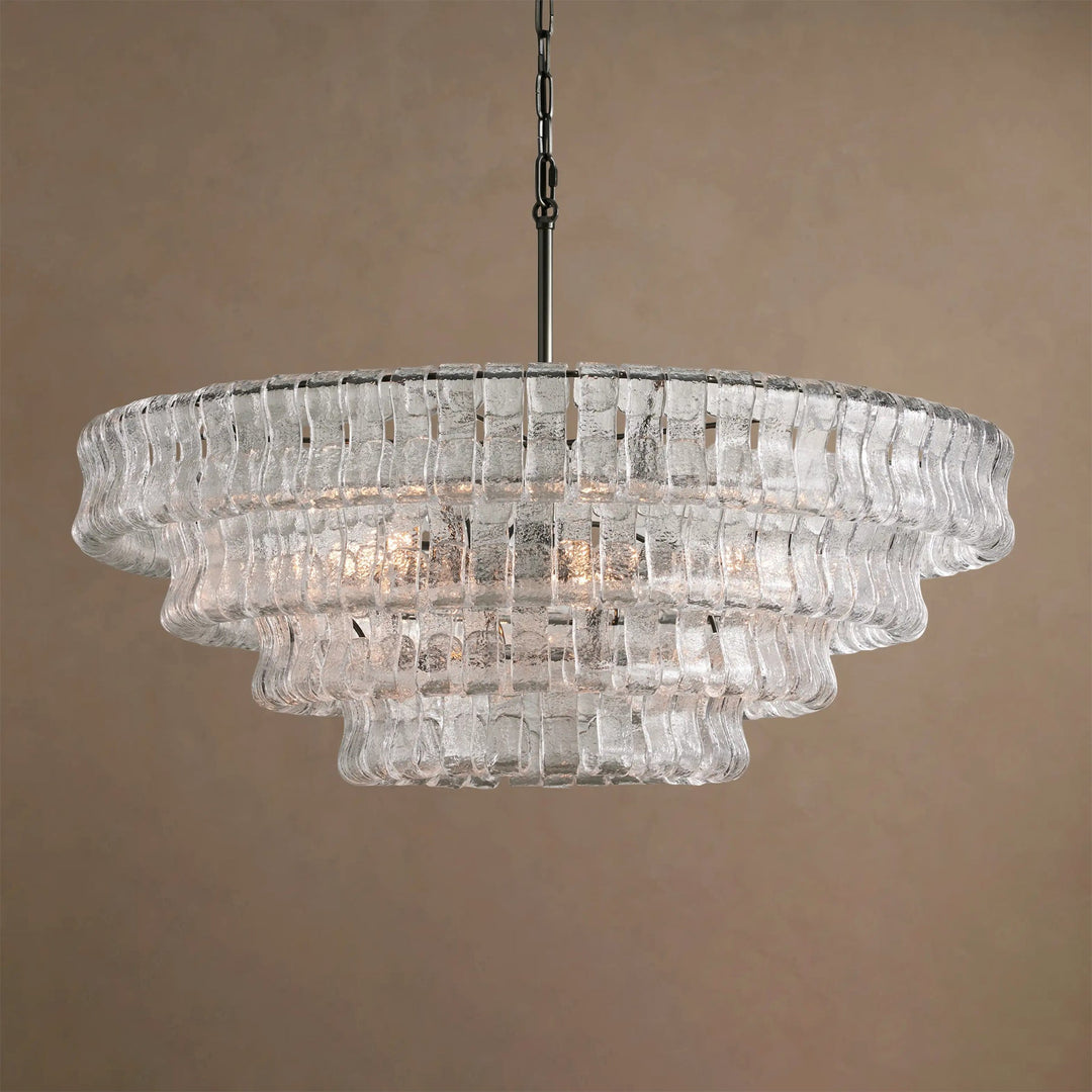 Ghiaccio Layered Glass Chandelier