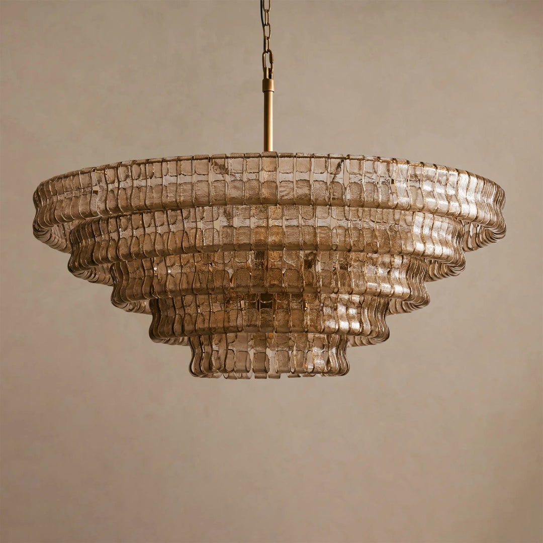 Ghiaccio Layered Glass Chandelier