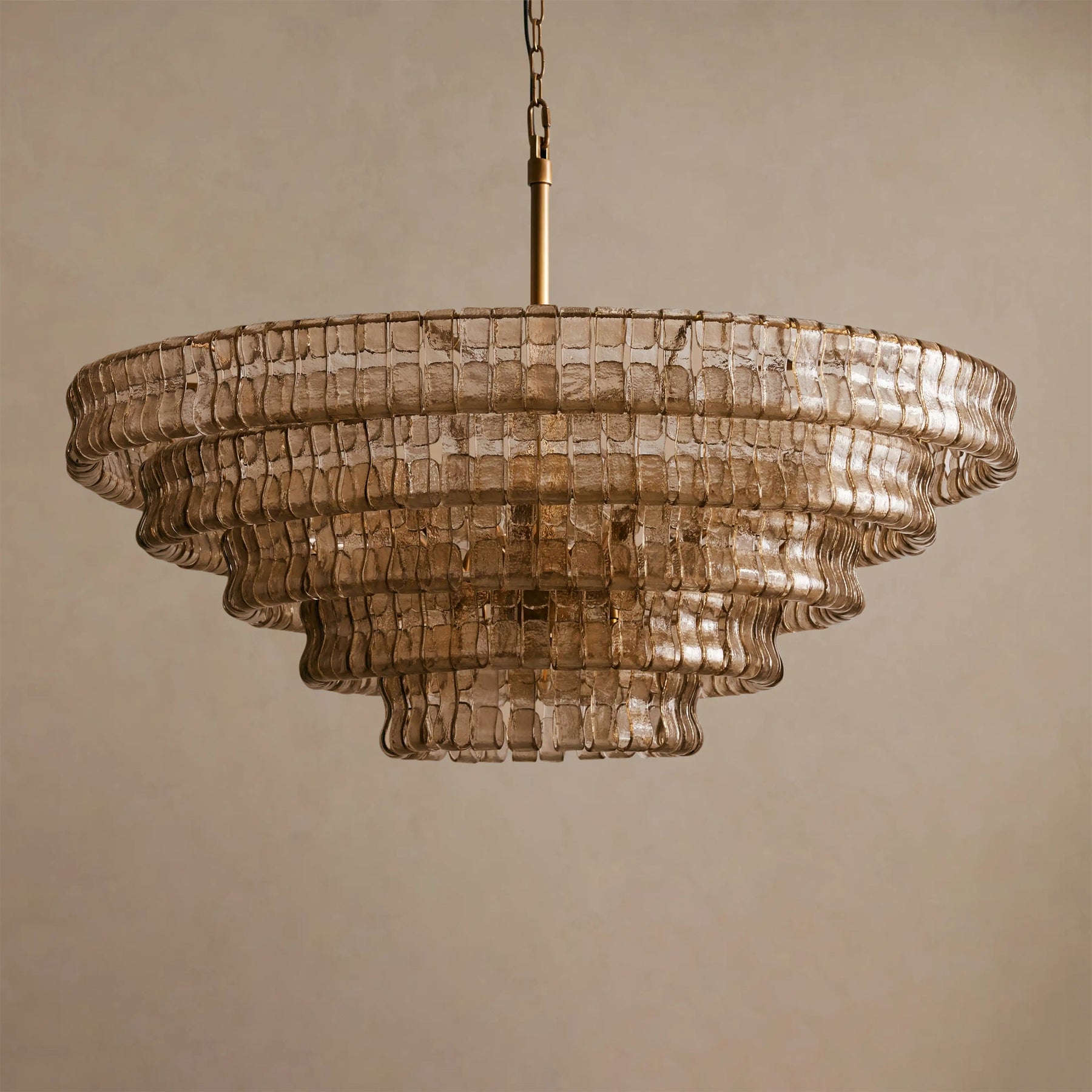 Ghiaccio Layered Glass Chandelier