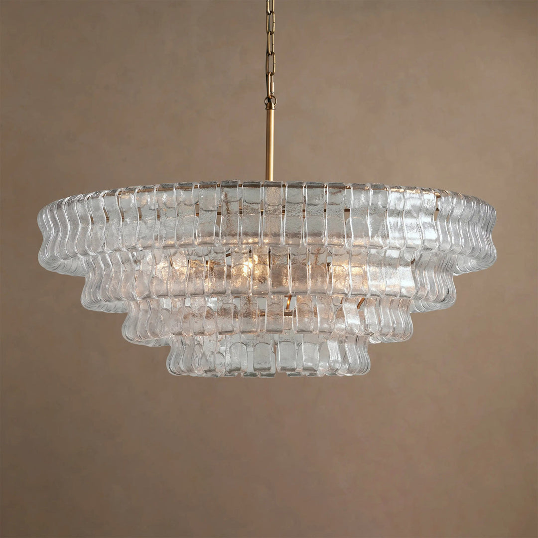 Ghiaccio Layered Glass Chandelier