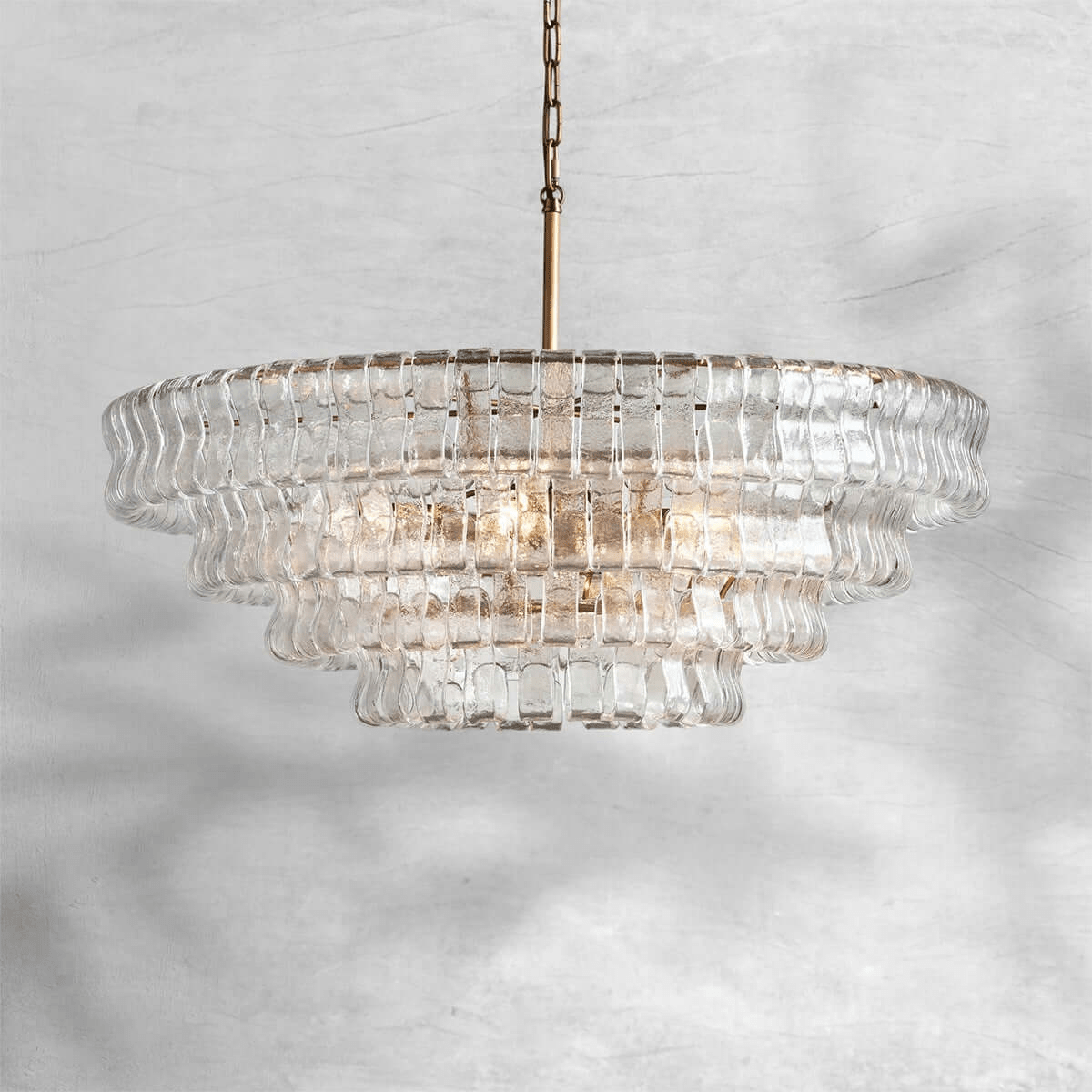 Ghiaccio Layered Glass Chandelier