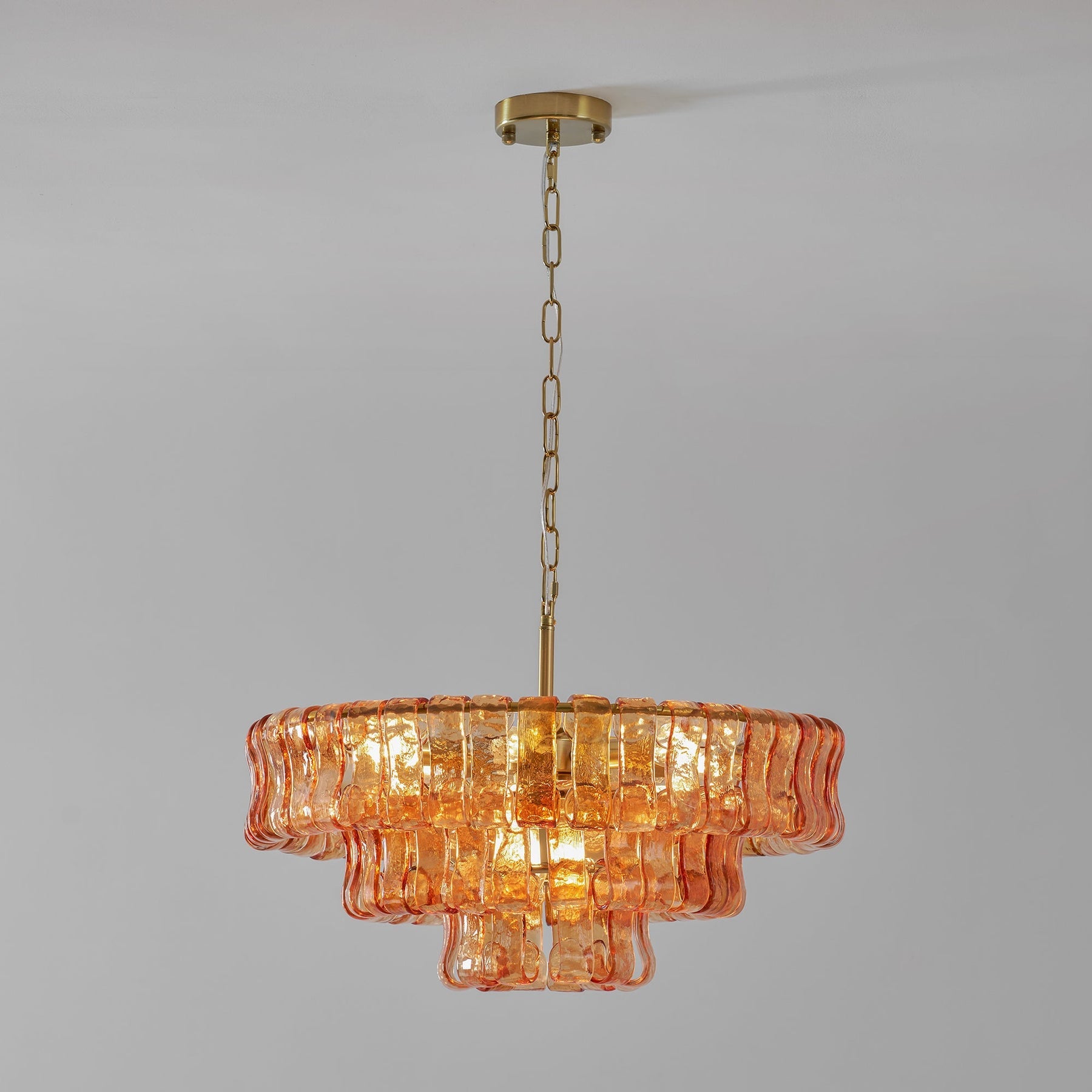 Ghiaccio Layered Glass Chandelier