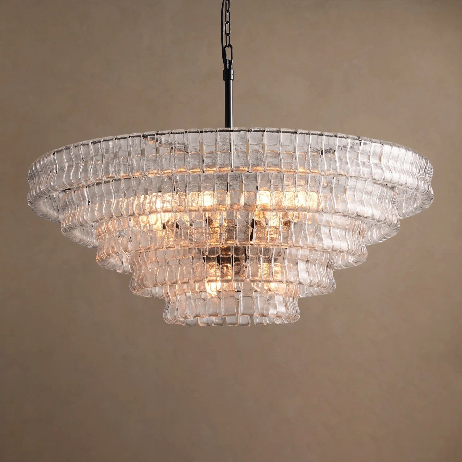 Ghiaccio Layered Glass Chandelier