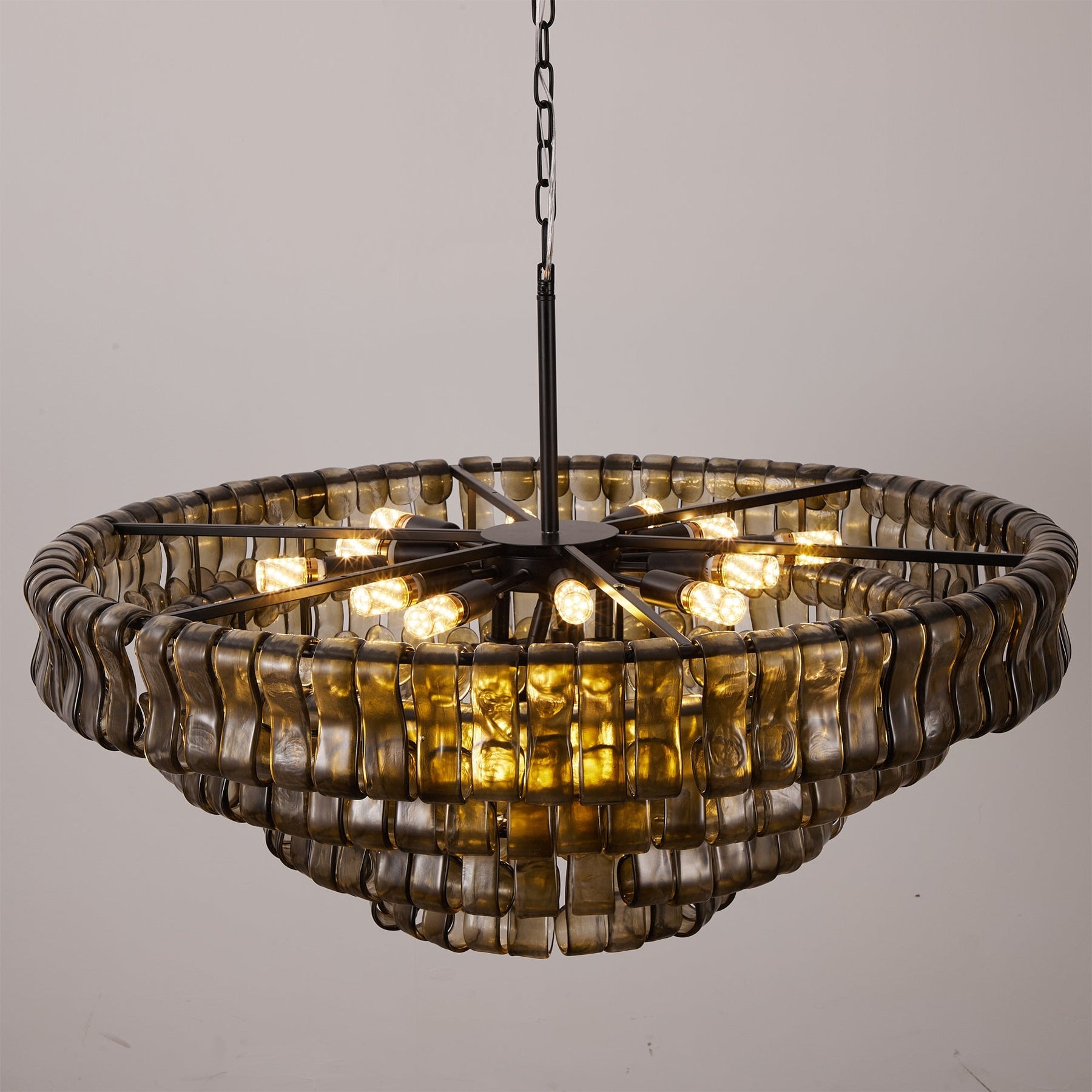 Ghiaccio Layered Glass Chandelier