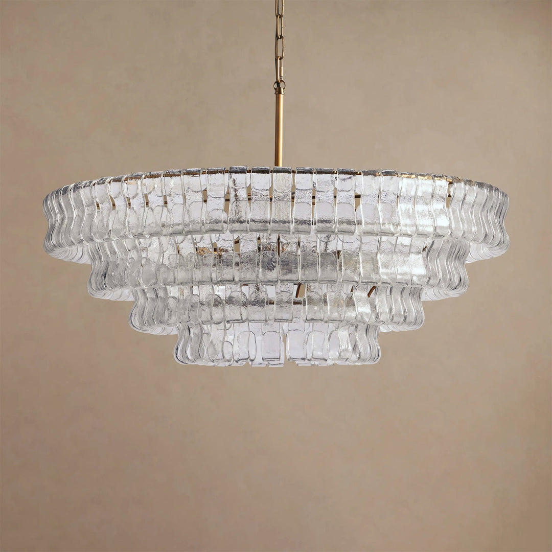 Ghiaccio Layered Glass Chandelier