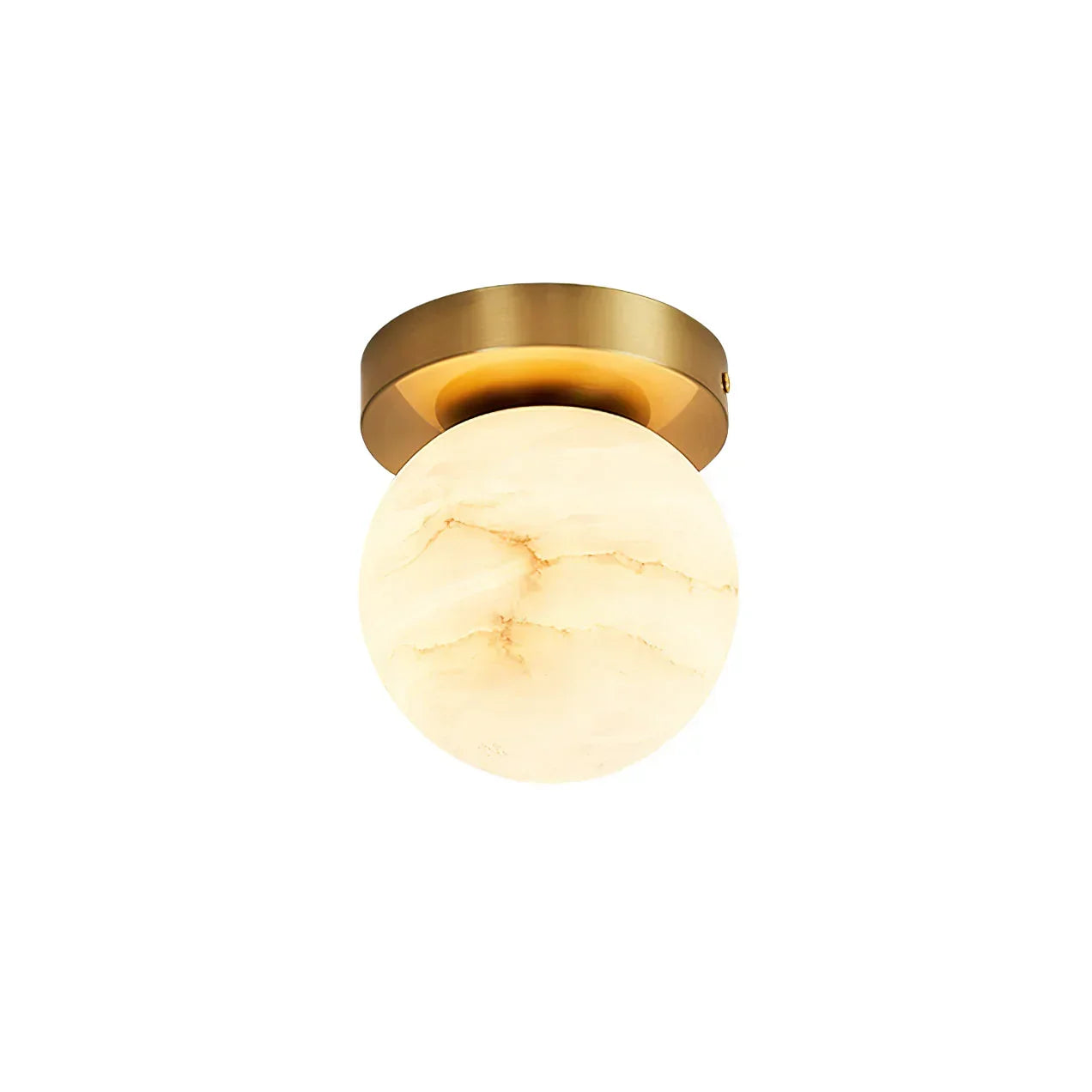 Virelia Alabaster Brass Flush Mount