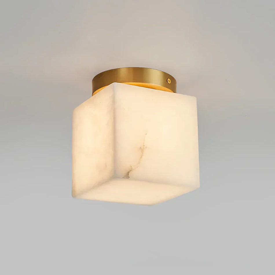 Virelia Alabaster Brass Flush Mount