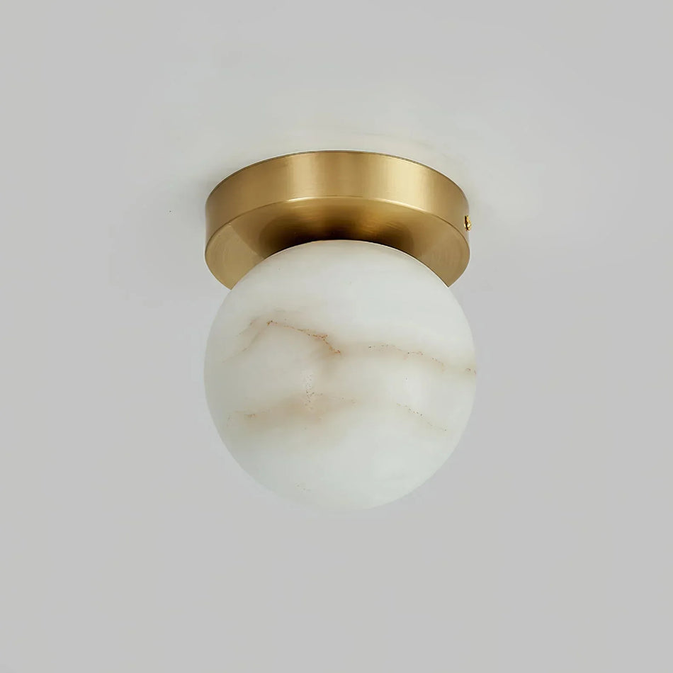 Virelia Alabaster Brass Flush Mount