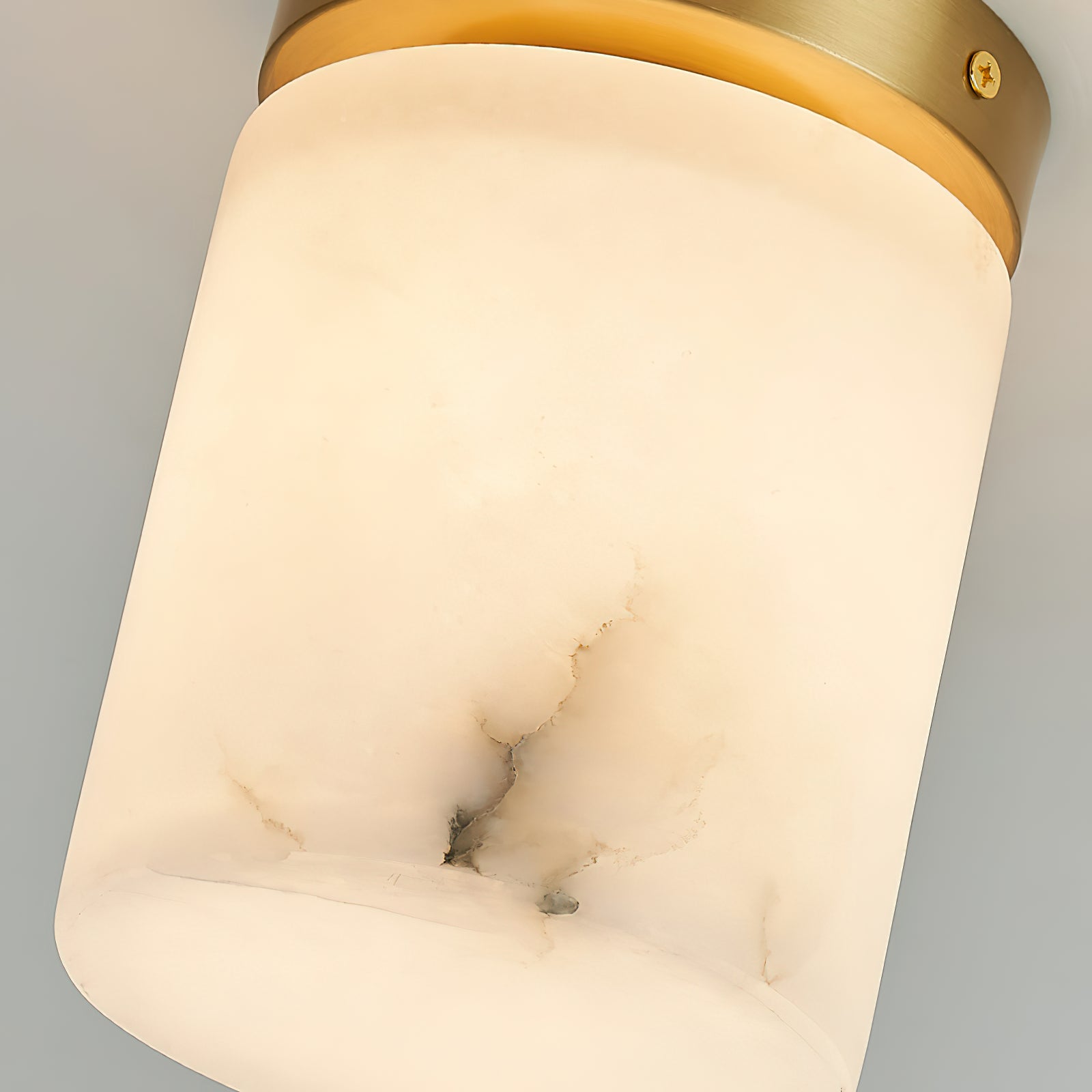 Virelia Alabaster Brass Flush Mount