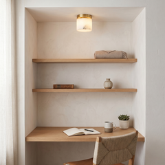 Virelia Alabaster Brass Flush Mount