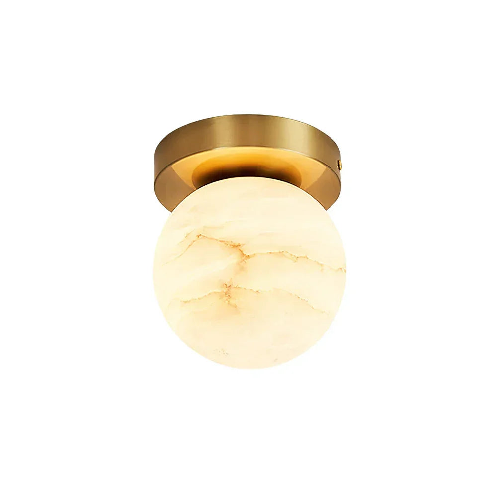 Virelia Alabaster Brass Flush Mount