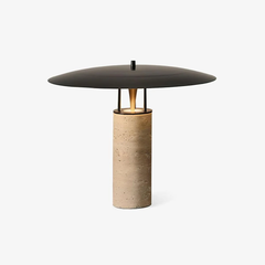 Solara Travertine Halo Table Lamp