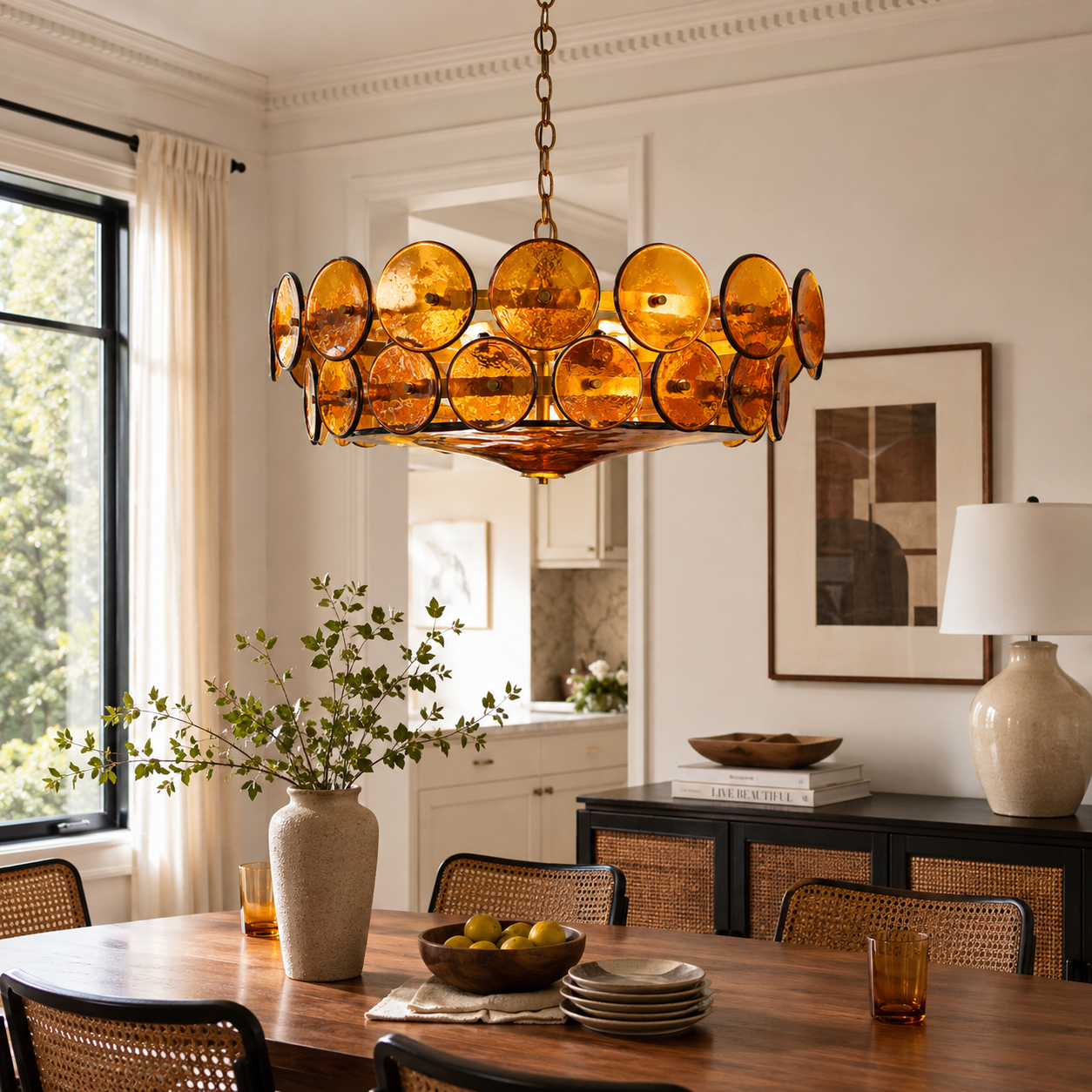 Avelora Cast Glass Disc Chandelier
