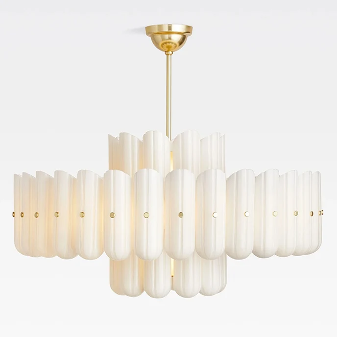 Liora Layered Fluted Glass Chandelier